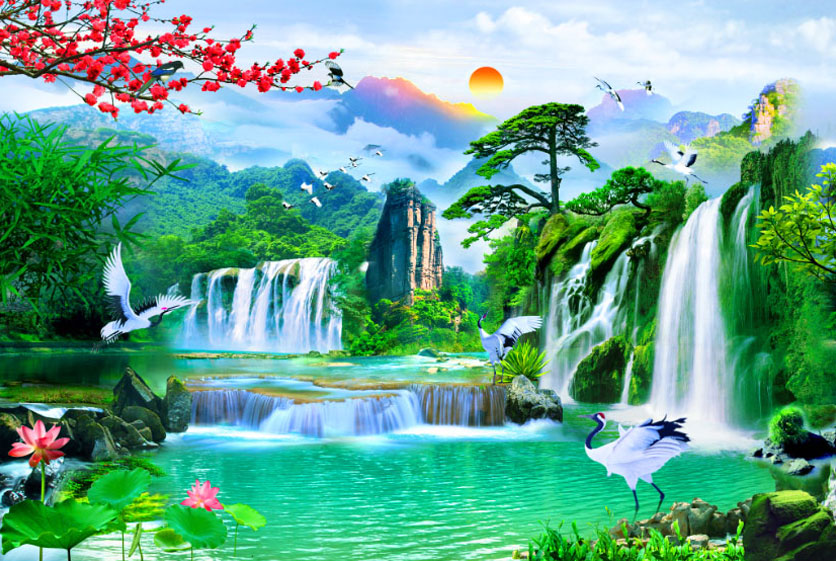 Tranh lụa dán tường PT-13