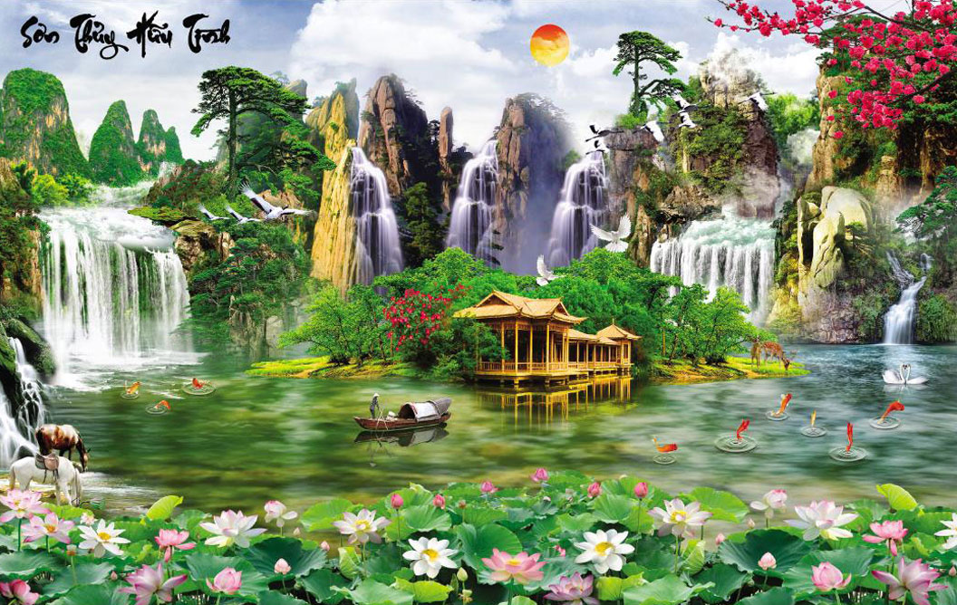 Tranh lụa dán tường DPT7589