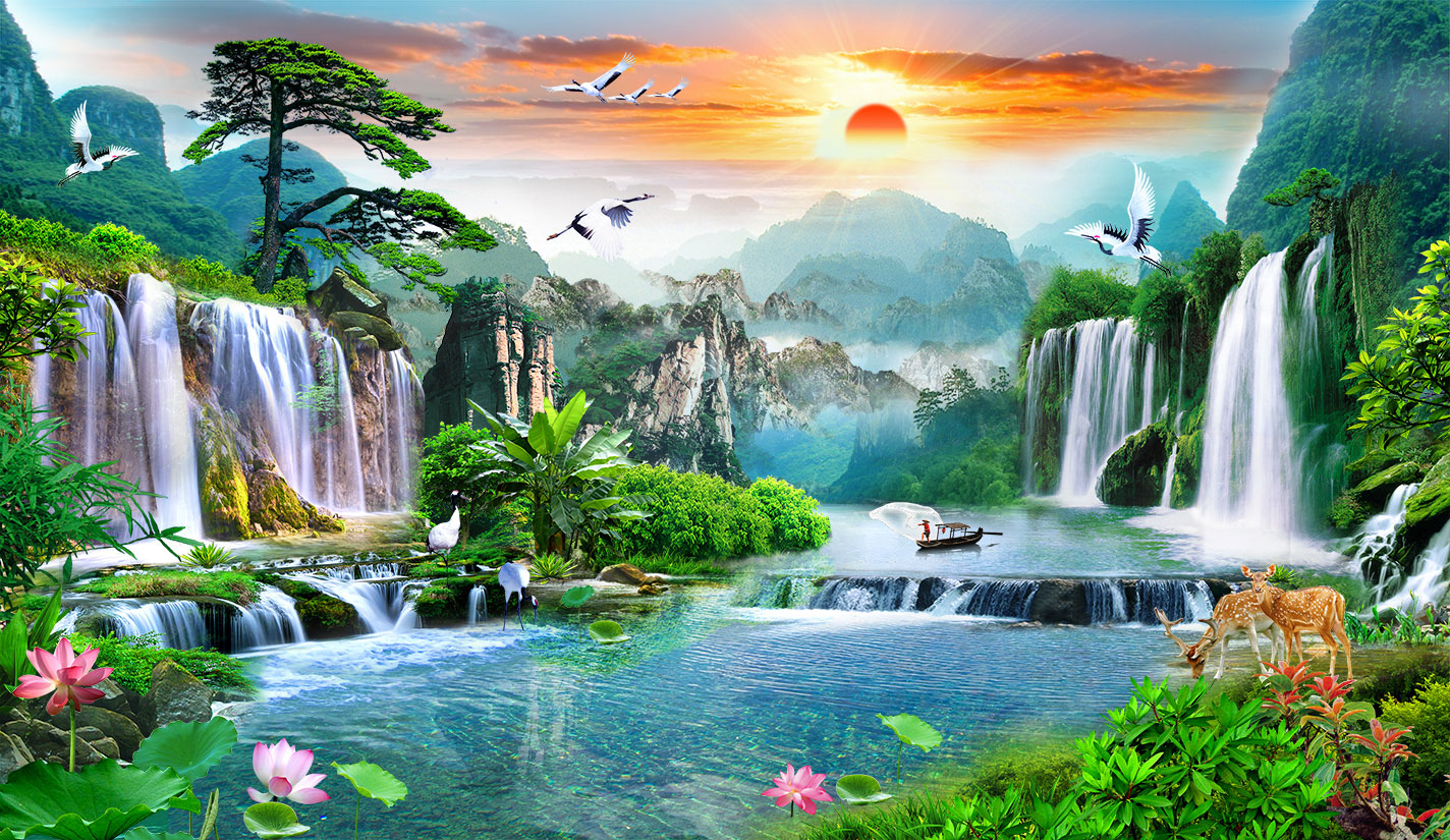 Tranh lụa dán tường DPT2212