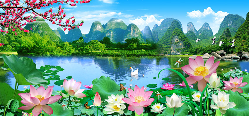 Tranh lụa dán tường PT-10