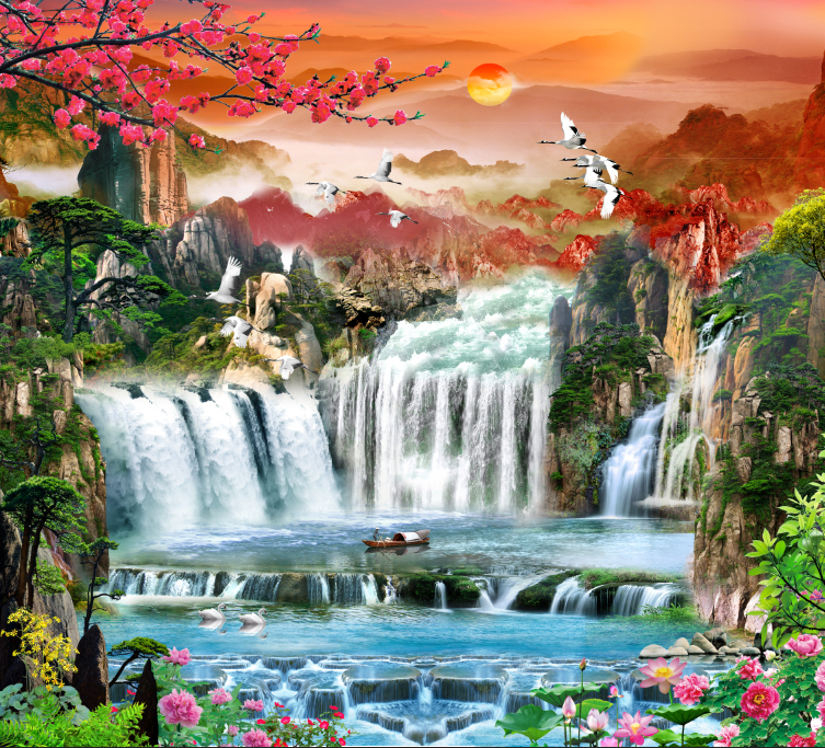 Tranh lụa dán tường PT-12