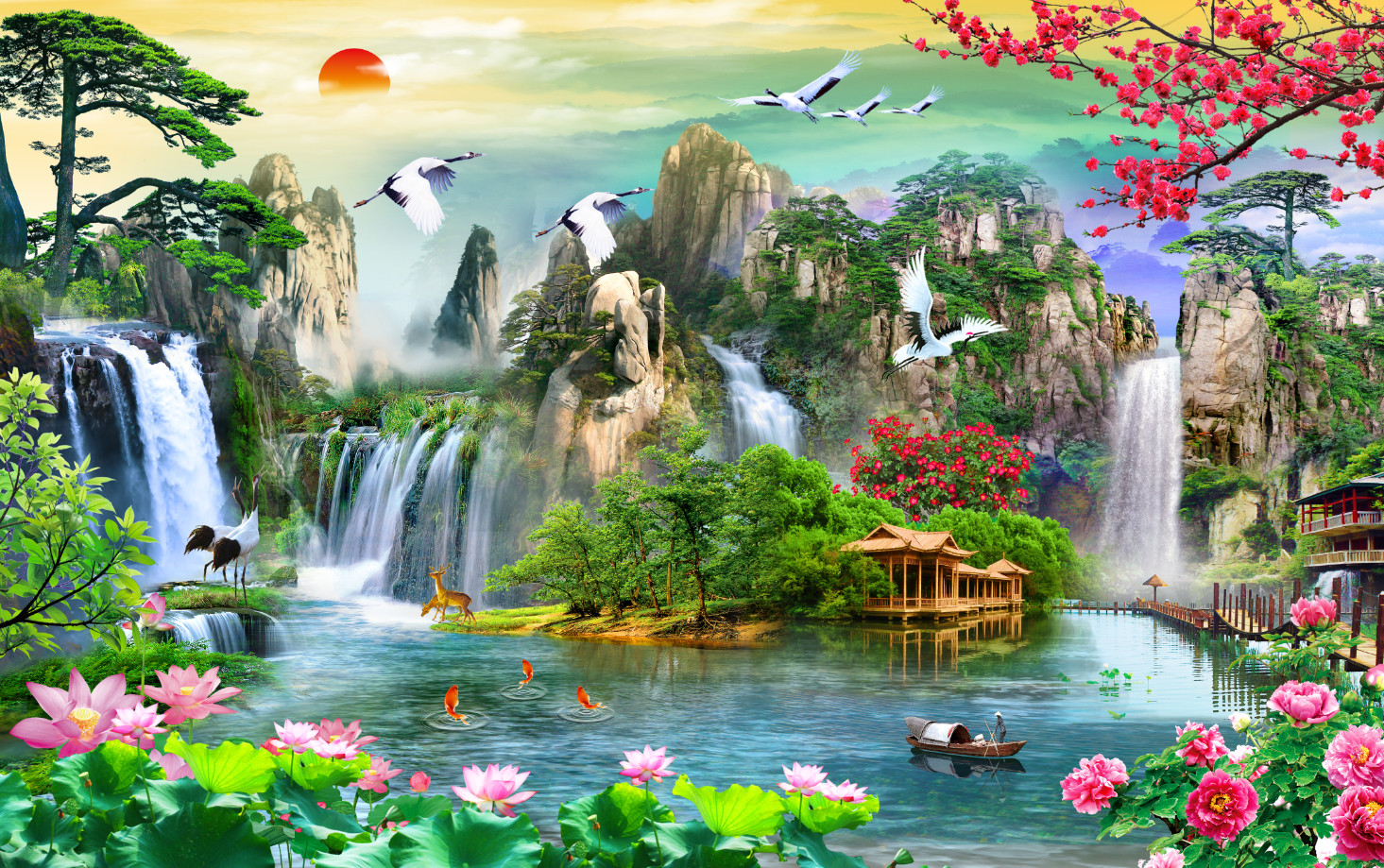 Tranh lụa dán tường PT-26